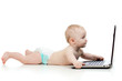 funny child using a laptop