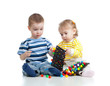 Children boy and girl playing together