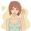 Attractive young woman applying mascara