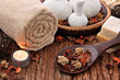 Spa massage setting with candlelight