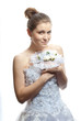 Beautiful bride in wedding dress