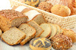 Composition with bread and rolls on the table
