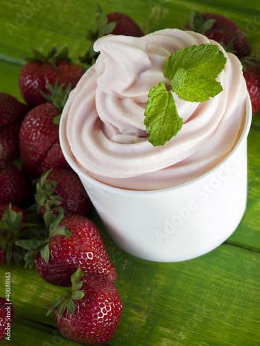 Photo: Frozen Soft Serve Yogurt. Frozen Soft Serve Yogurt.
