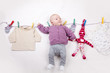 Photo: Baby auf Wäscheleine Baby auf Wäscheleine