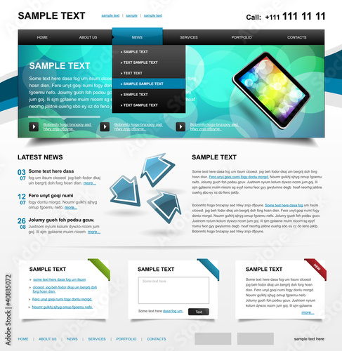 Vector: Editable Website Template 4. Color variant 1 Editable Website Template 4. Color variant 1