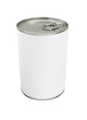 Blank Tin Can with Blank White Label