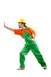 Construction worker isolated on the white Construction worker isolated on the white