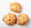 three cookies on the white backing