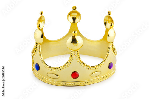 Photo: Gold crown isolated on the white Gold crown isolated on the white