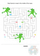Help the frog friends to meet in the middle of the maze