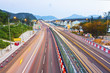 Traffic in Hong Kong at highway Traffic in Hong Kong at highway