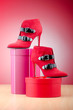 Woman shoes in the fashion concept Woman shoes in the fashion concept