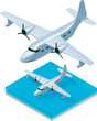 Vector isometric seaplane