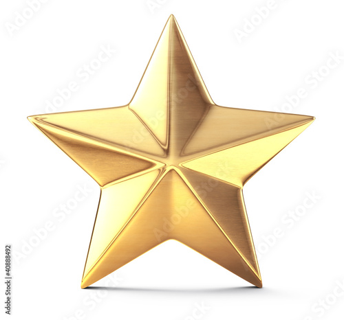 Illustration: Gold star isolated on white Gold star isolated on white