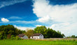 Landscape of Hungary with a farmhouse
