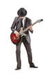 Young guitar player isolated on white Young guitar player isolated on white
