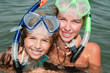 Summer beach - lovely girls diver in the sea Summer beach - lovely girls diver in the sea