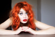Portrait of a beautiful red haired girl.