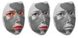 Photo: Sad teenager with grey cosmetic mask Sad teenager with grey cosmetic mask