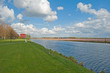 Architecture along a canal in spring