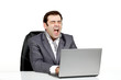 Business man yawning