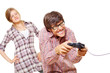Video game teen and his angry girl