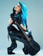 woman with electric guitar