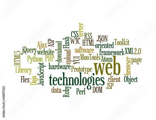 Illustration: Web Technology word cloud isolated Web Technology word cloud isolated