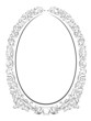 calligraphy penmanship oval baroque frame black