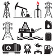 Oil, gas, electricity symbols