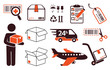 Mail delivery, transportation symbols