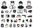 Crime world symbols, set
