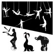 Vector silhouettes.Circus show