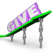Give Word on Arrow Team Working for Charity Giving Give Word on Arrow Team Working for Charity Giving