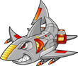 Metal Armed Robot Cyborg Shark Vector Illustration Metal Armed Robot Cyborg Shark Vector Illustration