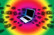 3D E-Mail Laptop Rainbow