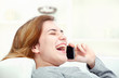 woman have joyful talk over telephone woman have joyful talk over telephone