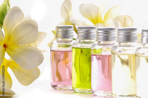 Photo: still shot of frangipani flowers with essential oil still shot of frangipani flowers with essential oil