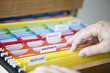 Financial documents in folders