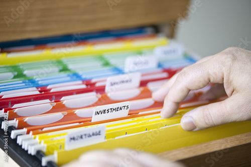 Photo: Financial documents in folders Financial documents in folders
