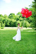 bride  with balloons