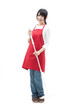 Foto: 掃除する女性 掃除する女性