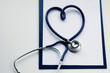 A stethoscope in the shape of a heart