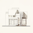 architectural facade blueprint of a modern house architectural facade blueprint of a modern house
