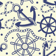 Vector: Marine seamless with anchor, ropes, wheel, marine knots. Marine seamless with anchor, ropes, wheel, marine knots.