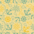 Vector: Marine seamless with anchor, ropes, wheel, marine knots. Marine seamless with anchor, ropes, wheel, marine knots.