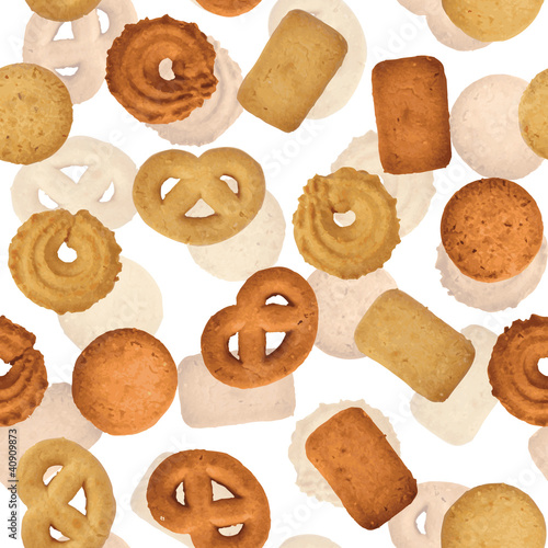 Vector: Danish butter cookies - seamless vector texture Danish butter cookies - seamless vector texture