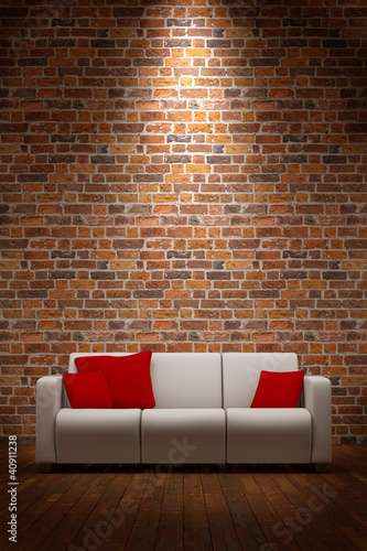 Photo: Sofa with brickwall Sofa with brickwall