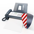 A fényképek részletei 3d fax machine protected by shield security concept