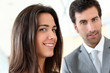 Detalii fotografie Portrait of business people standing in hall
